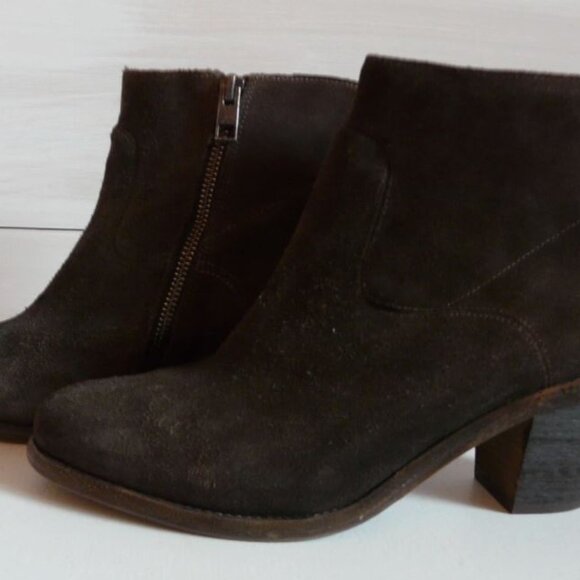 All Sai9nts Women's Dark Brown Suede Ankle Boots - Picture 5 of 8